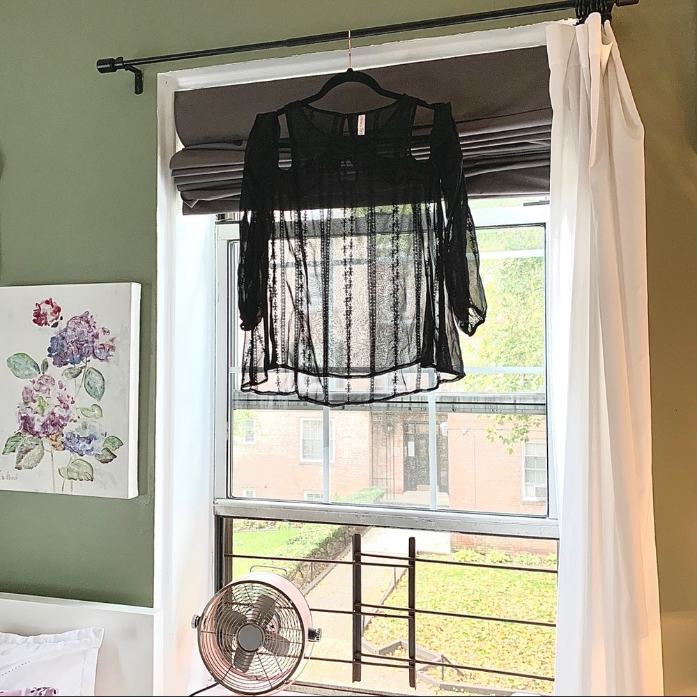 3 for $20 [Xhilaration] Black Cold-Shoulder Blouse